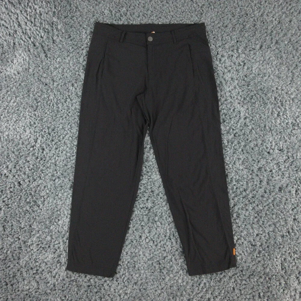 Jos A Bank Pants Mens 41L Charcoal Gray Black Pleated Cuffed Wool 40x31.5